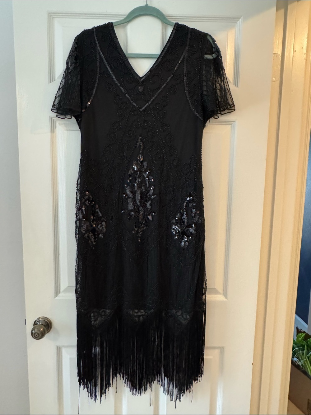 1920s-Inspired Art Deco Beaded Flapper Dress - Picture 2 of 7